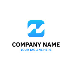 Initial N Letter Connect Fluid Logo Vector Abstract Illustration Icon Design Template Element