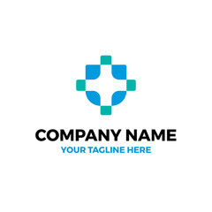 Plus Shield Protect Insurance Logo Vector Abstract Illustration Icon Design Template Element