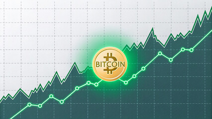Bitcoin bullish chart, cryptocurrency financial market, AI generated