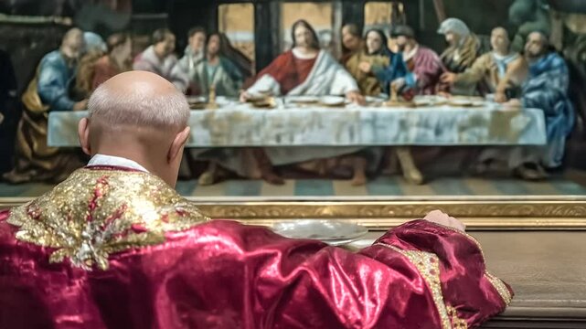 Cardinal unveils restored altarpiece of the Last Supper in basilica