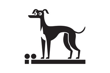 Greyhound Dog Silhouette Vector Minimalist Pet Clipart Art Design