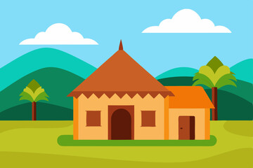 Fototapeta premium house on the hill