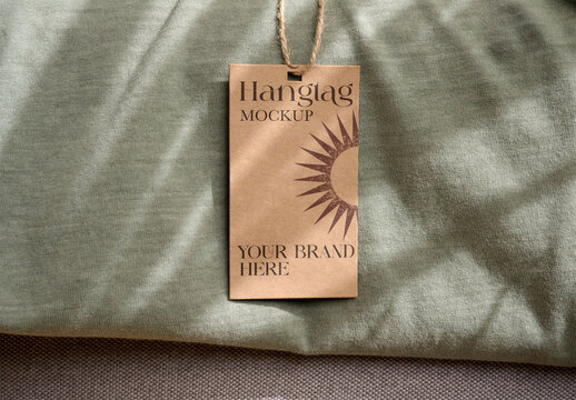 Mockup Design of Hang Tag for T-Shirt Display