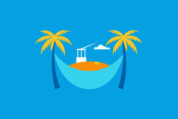 Obraz premium vector illustration of a tropical island