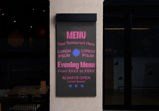 Modern Dining Menu Mockup
