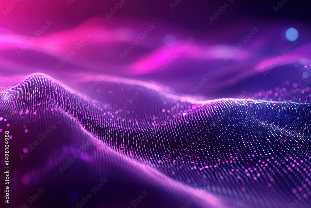 Poster digital abstract technology background with flowing data streams in vibrant colors, data streams dig