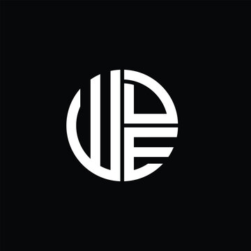 WDE logo WDE icon WDE monogram WDE letter minimalist Circle flat Unique modern abstract logo design.