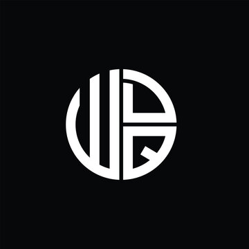 WDQ logo WDQ icon WDQ monogram WDQ letter minimalist Circle flat Unique modern abstract logo design.