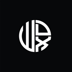 Naklejka premium WDX logo WDX icon WDX monogram WDX letter minimalist Circle flat Unique modern abstract logo design.