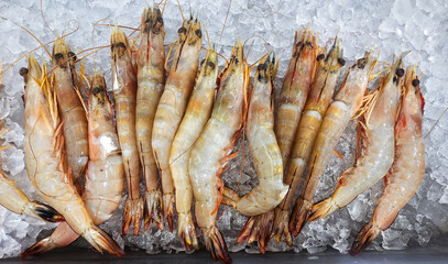 Frozen shrimp can be sold in supermarkets, fresh seafood at market