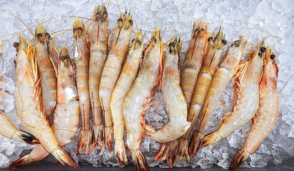Frozen shrimp can be sold in supermarkets, fresh seafood at market