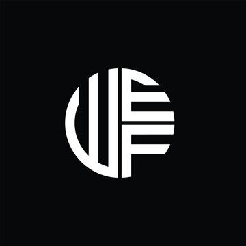WEF logo WEF icon WEF monogram WEF letter minimalist Circle flat Unique modern abstract logo design.