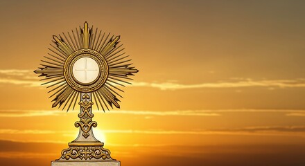 Corpus christi monstrance eucharist adoration catholic sacrament holy communion religious sunrise faith hope and love art