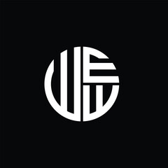 Naklejka premium WEW logo WEW icon WEW monogram WEW letter minimalist Circle flat Unique modern abstract logo design.