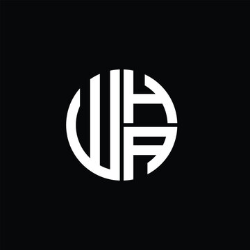 WHA logo WHA icon WHA monogram WHA letter minimalist Circle flat Unique modern abstract logo design.