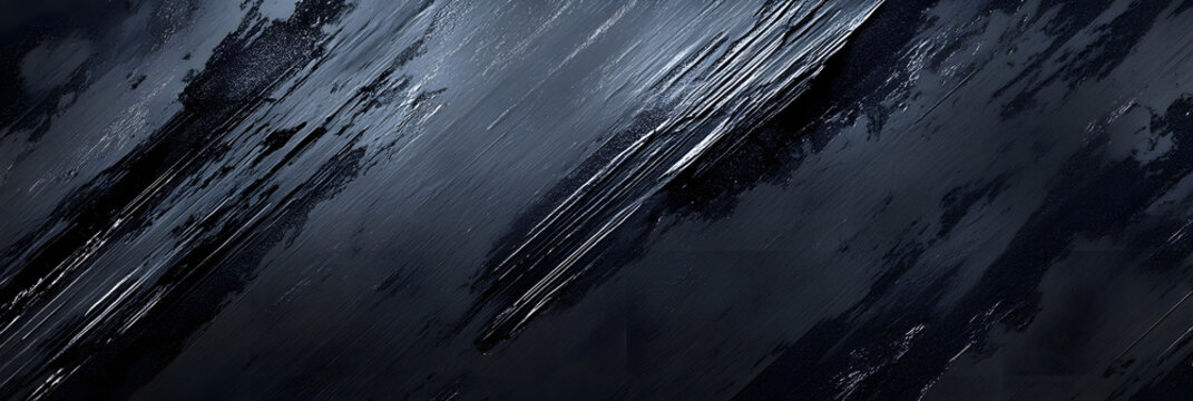 black background with sparse angular grey brushstrokes as straight diagonal lines or smudges, restrained geometric composition