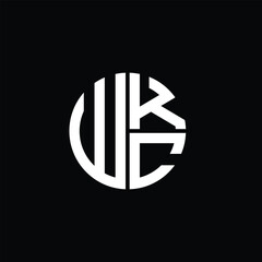 Naklejka premium WKC logo WKC icon WKC monogram WKC letter minimalist Circle flat Unique modern abstract logo design.