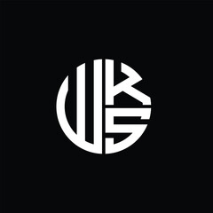 Naklejka premium WKS logo WKS icon WKS monogram WKS letter minimalist Circle flat Unique modern abstract logo design.