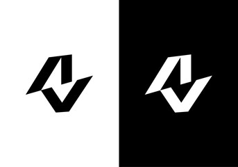 AV, VA letters monogram logo design