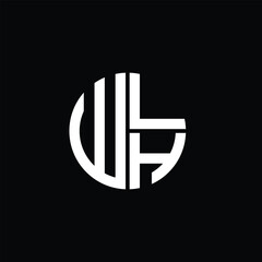 WLH logo WLH icon WLH monogram WLH letter minimalist Circle flat Unique modern abstract logo design.