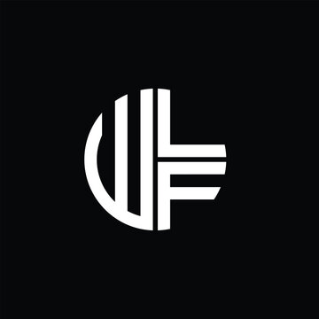 WLF logo WLF icon WLF monogram WLF letter minimalist Circle flat Unique modern abstract logo design.