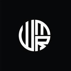 WMR logo WMR icon WMR monogram WMR letter minimalist Circle flat Unique modern abstract logo design.