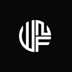 WNF logo WNF icon WNF monogram WNF letter minimalist Circle flat Unique modern abstract logo design.