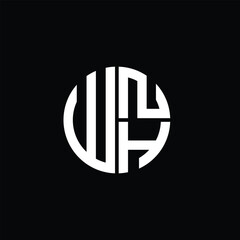 WNH logo WNH icon WNH monogram WNH letter minimalist Circle flat Unique modern abstract logo design.