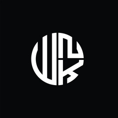 WNK logo WNK icon WNK monogram WNK letter minimalist Circle flat Unique modern abstract logo design.
