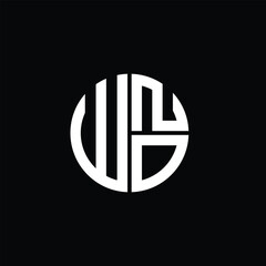 WNO logo WNO icon WNO monogram WNO letter minimalist Circle flat Unique modern abstract logo design.