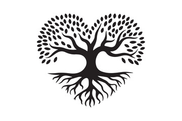 Heart Shaped Tree of Life SVG Love Roots Family Symbol Clipart for Cricut and Crafts