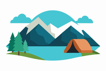 vector illustration of a mountain landscape