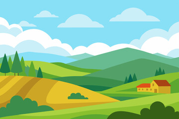 Obraz premium summer landscape with mountains