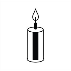 vector illustration of burning candle