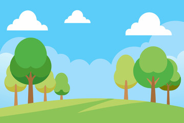 Fototapeta premium landscape with trees and clouds