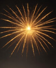 Golden firework burst, vibrant yellow hues, fiery embers ,  pyrotechnics,  summer
