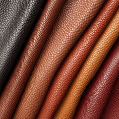 Assorted leather textures: Multi-colored material swatches.