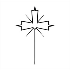 Cross with rays silhouette