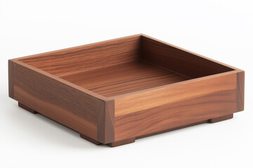A close-up shot showcases a finely crafted wooden tray, perfect for presenting items in an elegant and functional manner. The natural warmth and texture of the wood is beautifully captured.