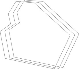 Complex combination of hard-edged lines and soft organic curves within a polygonal overlapping structure.