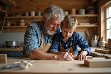 Building Memories: Father-Son Woodworking Collaboration in the Workshop