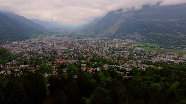 the capital of graubuenden switzerland chur cityscape 4k 50fps video