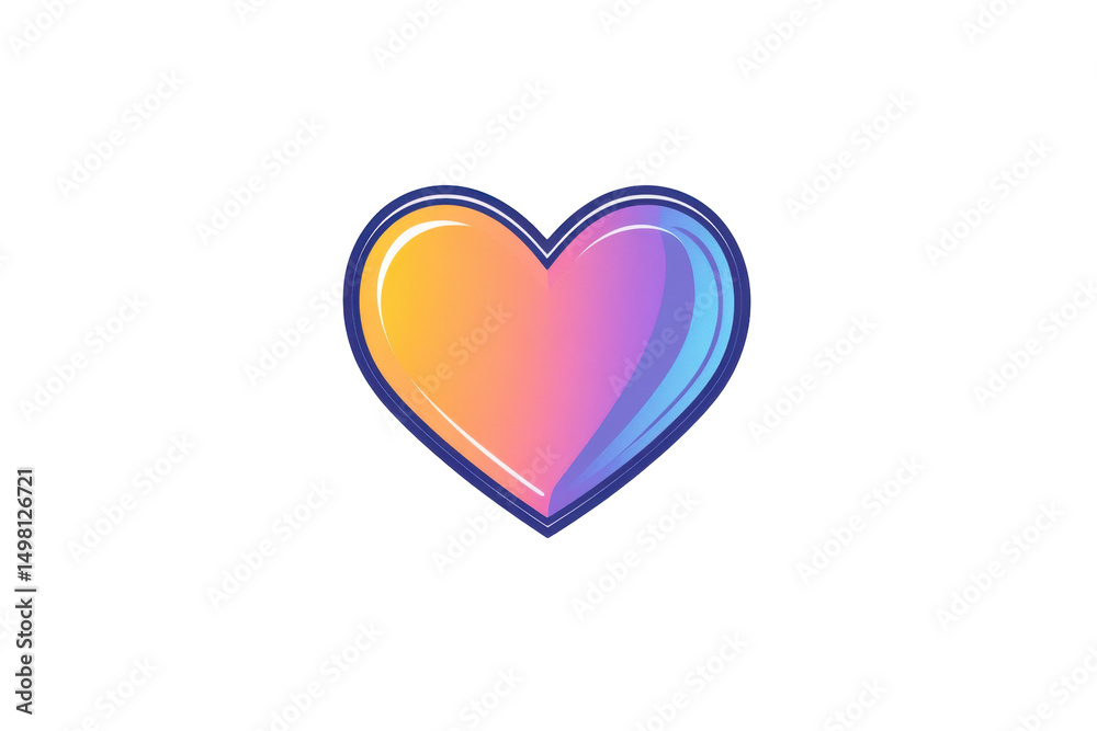 Aufkleber colorful heart design with geometric shapes and vibrant patterns expressing love and creativity in a
