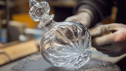 Crystal bottle polishing