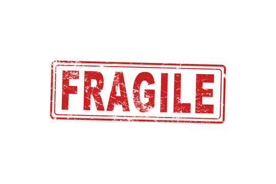 Safety, fragile rubber stamp on white background