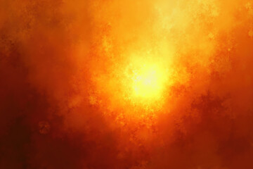 A bright yellow-orange cloud with a vibrant center gradating to darker shades at the edges, creating a warm and abstract atmosphere.