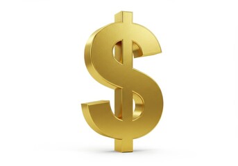 Obraz premium 3D Illustration of Golden dollar sign isolated on white background representing wealth