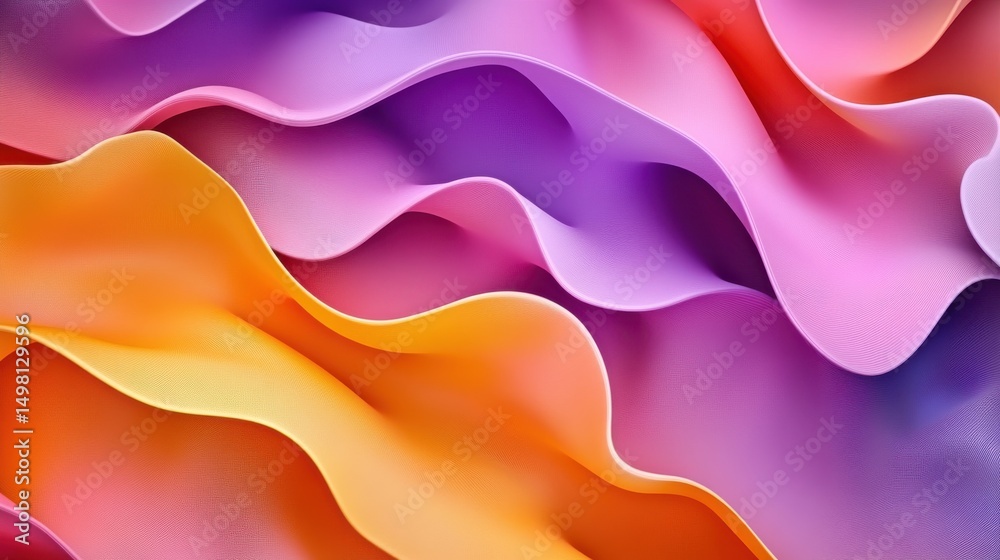 Canvas Prints colorful waves of abstract design with soft curves and fluid shapes