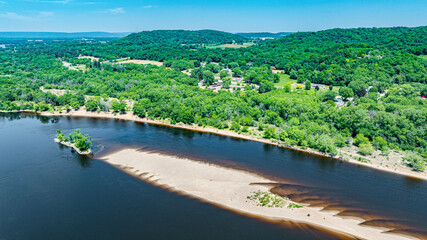 Fototapeta premium Drone view of Wisconsin River