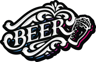 Beer Hand Lettering Calligraphy Typography Graffiti Template